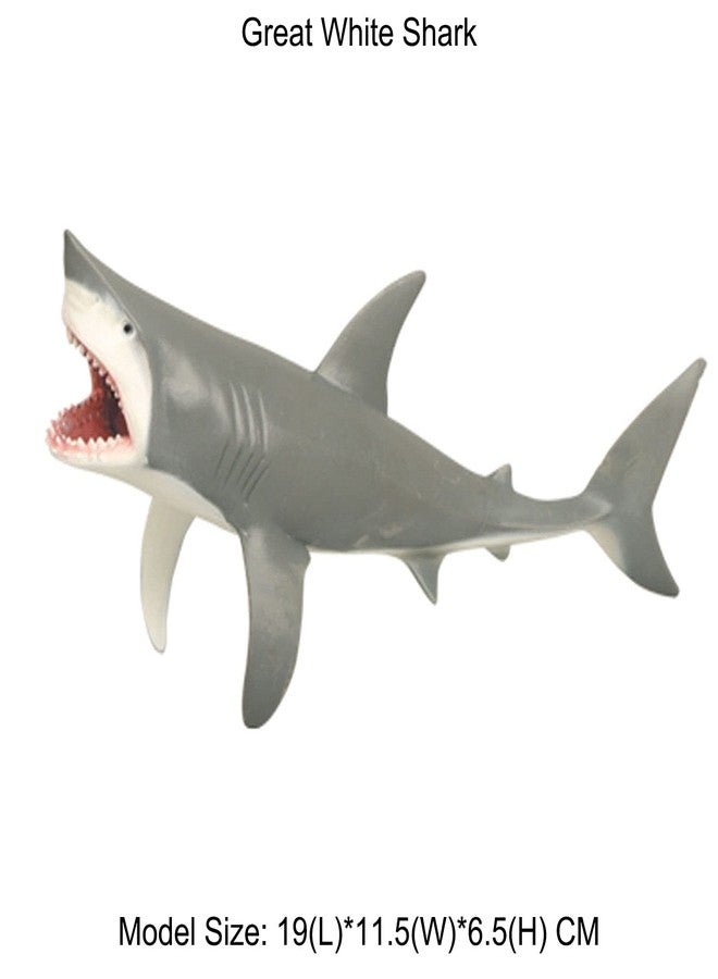 JOKFEICE Animal Figures Plastic Great White Shark Sea Animals Action Model Science Project, Learning Educational Toys, Birthday Gift, Cake Topper for Kids - Image 2